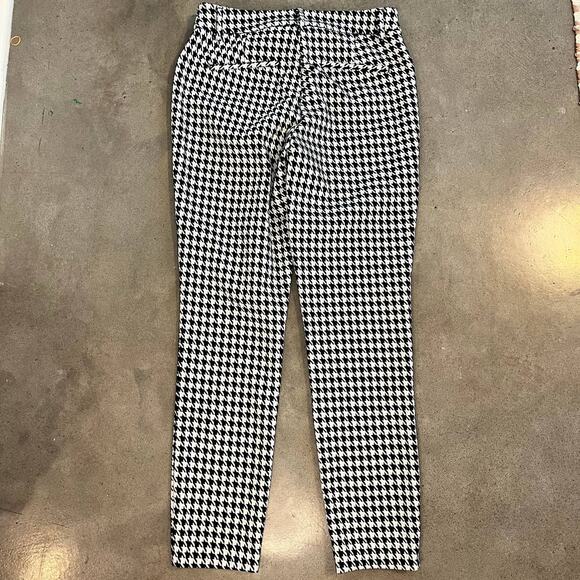 Express Black White Houndstooth plaid trouser womens ankle crop Pants small - Picture 6 of 6